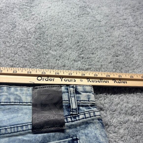 Scoop Jeans Mens 38x30 Blue Light Wash Cotton Skinny Stretch Distressed - Picture 6 of 9